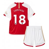 Billiga Arsenal Takehiro Tomiyasu #18 Barnkläder Hemma fotbollskläder till baby 2023-24 Kortärmad (+ Korta byxor)